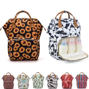 Fashion Casual Printed Multifunctional Large Capacity Lightweight Diaper Bag
