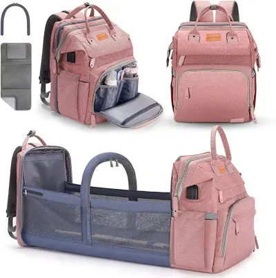 Fashion Creative Folding Crib Anti-Mosquito Cart Large Capacity Diaper Bag