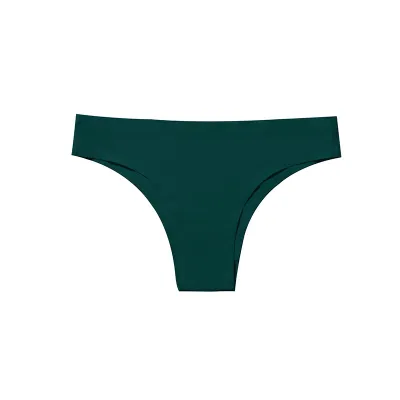 Women Fashion Sexy Solid Color Traceless Low Waist Ice Silk Panties