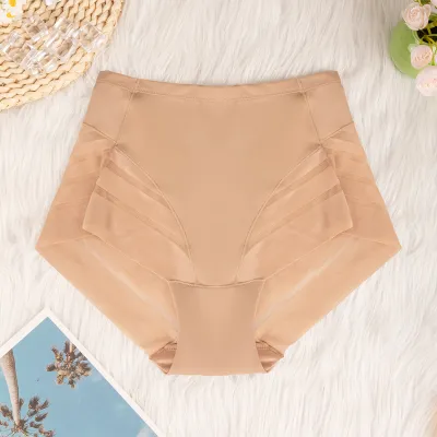 Women Fahsion Sexy Solid Color High Waist Breathable Invisible Mesh Panties