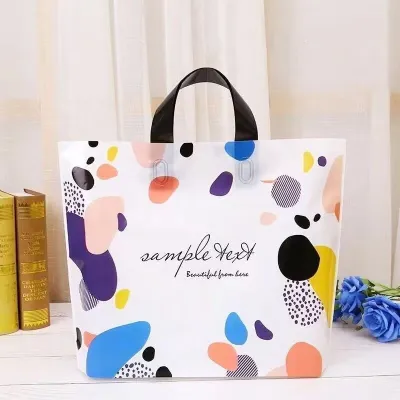 Fashion Casual Portable Printed 30*20*8cm Plastic Shopping Bag 50pcs/Pack