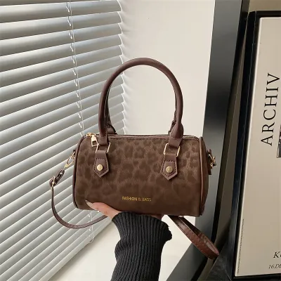 Women Fashion Casual Retro Leopard Handbag
