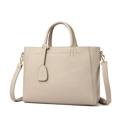 Women Fashion Casual Simple Solid Color Soft Leather Handbag