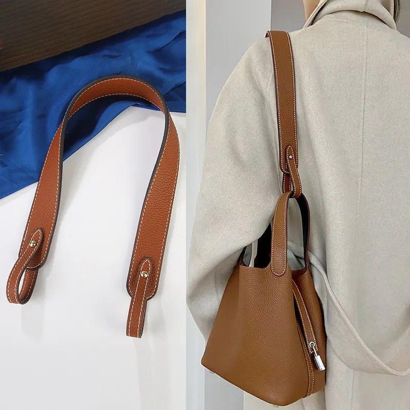 Fashion Solid Color Pu Leather Replacement Shoulder Strap Diy Bag Accessories