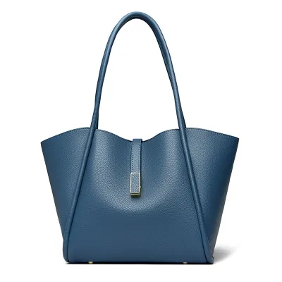 Women Fashion Casual Solid Color Leather Large Capacity Shoulder Bag