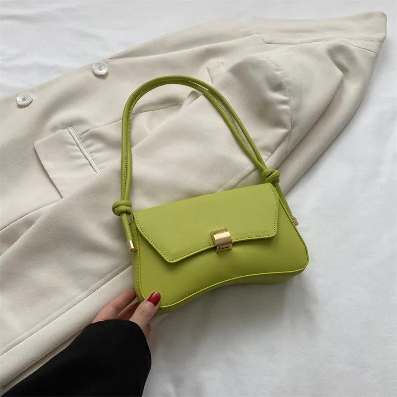 Women Fashion Casual Retro Portable Solid Color Shoulder Bag