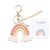 Pink Yellow Rainbow Letter Keychain