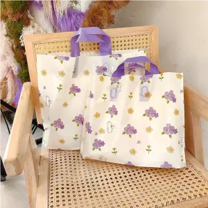 Fashion Casual Portable Printed 35*25*10cm Plastic Shopping Bag 50pcs/Pack