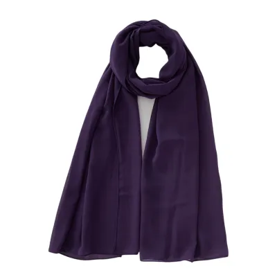 Women Fashion Casual Solid Color Chiffon Hijab Scarf