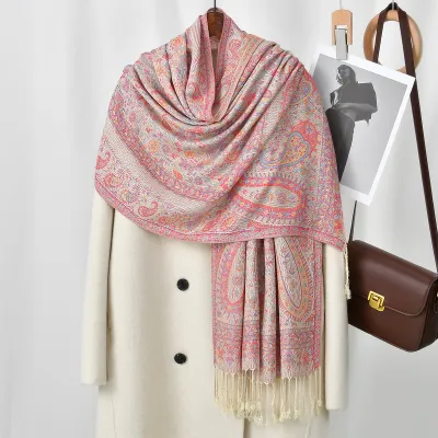 Women Fashion Casual Spring And Summer Ethnic Style Cashew Tassel Long Hijab Scarf