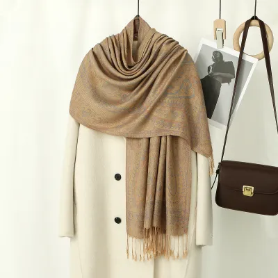 Women Fashion Casual Spring And Summer Ethnic Style Cashew Tassel Long Hijab Scarf