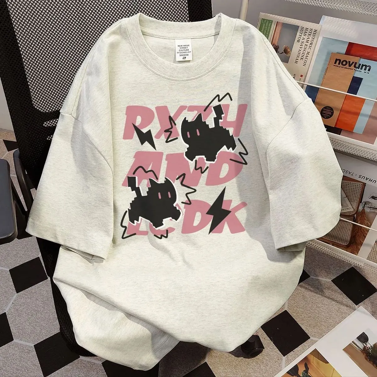 Women Fashion Casual Summer Cotton Printed Short-Sleeve Loose T-Shirt