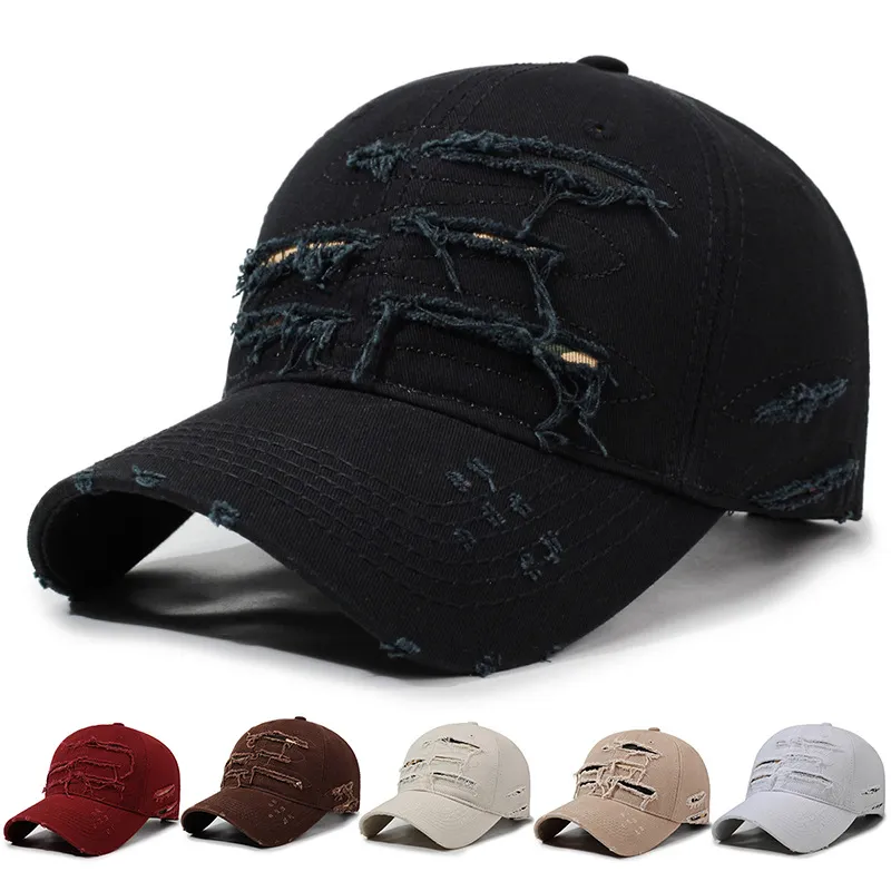 Fashion Casual Solid Color Retro Hole Baseball Cap