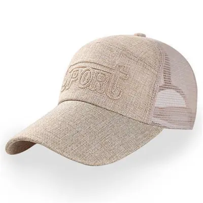 Fashion Casual Solid Color Cotton And Linen Breathable Embroidered Long Brim Baseball Cap