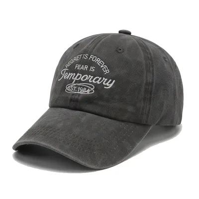 Fashion Casual Solid Color Outdoor Washed Vintage Embroidered Baseball Cap
