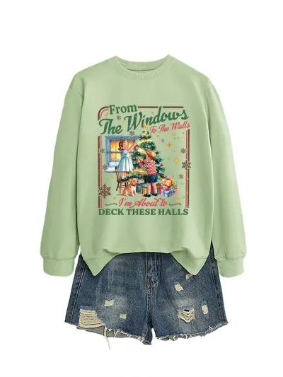 Christmas Women Fashion Casual Autumn And Winter Printed Long-Sleeve Sweatshirt