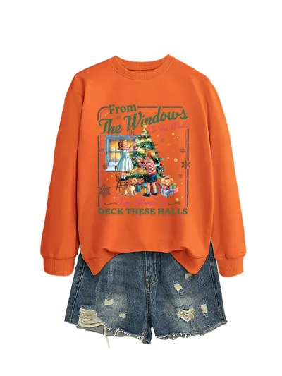 Christmas Women Fashion Casual Autumn And Winter Printed Long-Sleeve Sweatshirt