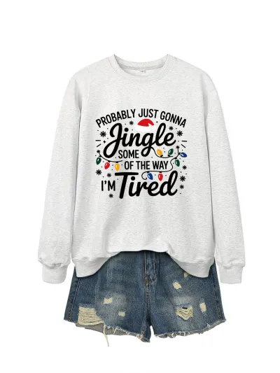Christmas Women Fashion Casual Autumn And Winter Printed Long-Sleeve Sweatshirt