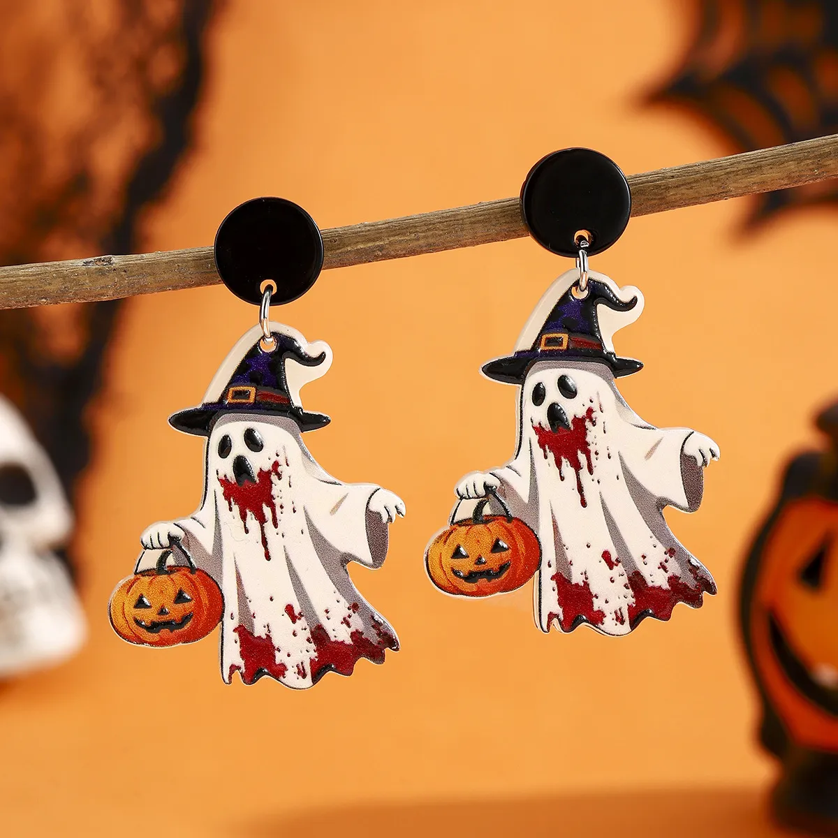 Halloween Women Fashion Creative Funny Ghost Pumpkin Earrings