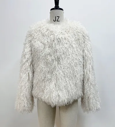 Autumn And Winter Women Fashion Solid Color Imitation Fur Plush Coat