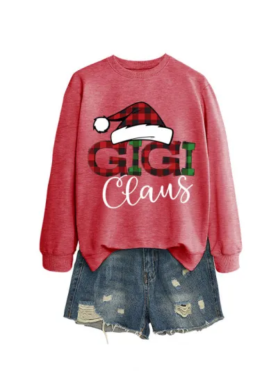 Christmas Women Fashion Casual Printed Long Sleeve Sweatshirt
