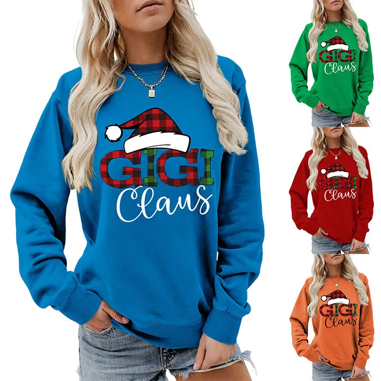 Christmas Women Fashion Casual Printed Long Sleeve Sweatshirt