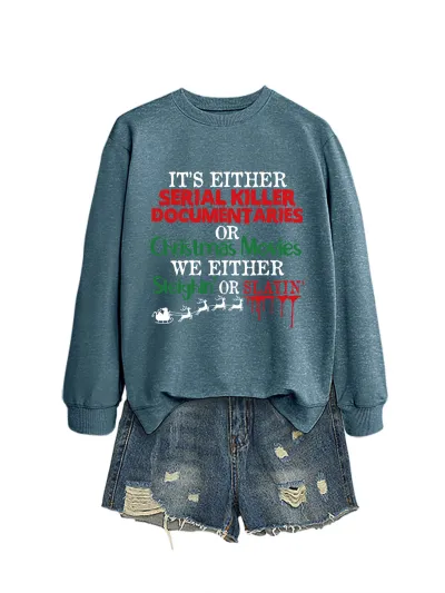 Christmas Women Fashion Casual Autumn And Winter Printed Long-Sleeve Swqeatshirt