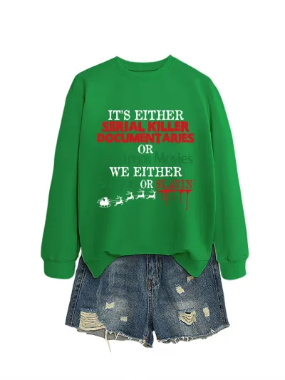 Christmas Women Fashion Casual Autumn And Winter Printed Long-Sleeve Swqeatshirt
