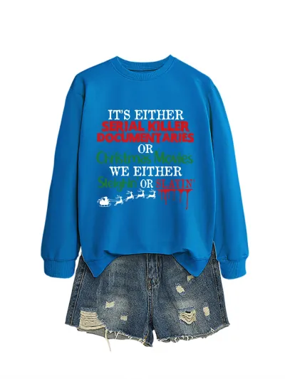 Christmas Women Fashion Casual Autumn And Winter Printed Long-Sleeve Swqeatshirt