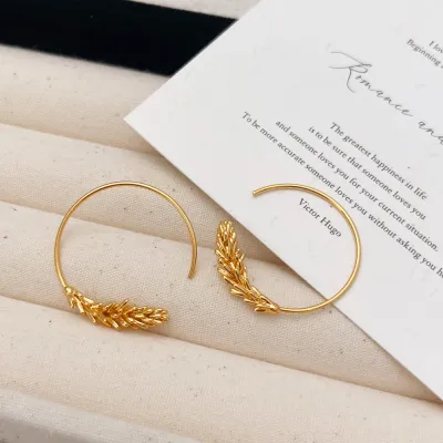 Women Fashion Circle Wheat Earrings