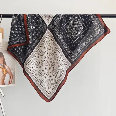Women Fashion Casual Printed Silk Square Scarf