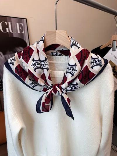 Women Fashion Casual Printed Silk Square Scarf