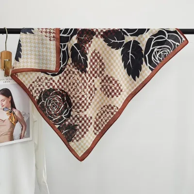 Women Fashion Casual Printed Silk Square Scarf