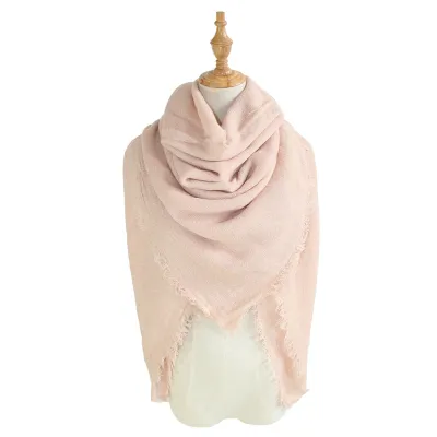 Women Fashion Casual Solid Color Square Scarf