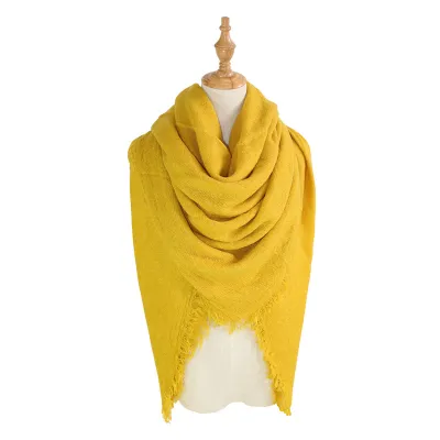 Women Fashion Casual Solid Color Square Scarf