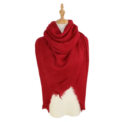 Women Fashion Casual Solid Color Square Scarf