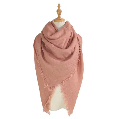 Women Fashion Casual Solid Color Square Scarf