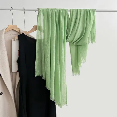 Women Fashion Casual Solid Color Cotton And Linen Scarf