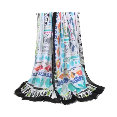 Women Fashion Casual Satin Print Scarf