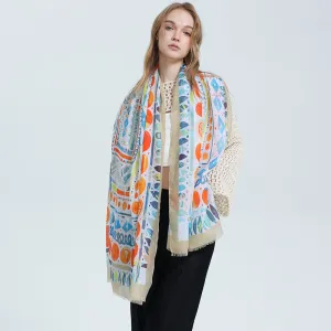Women Fashion Casual Satin Print Scarf