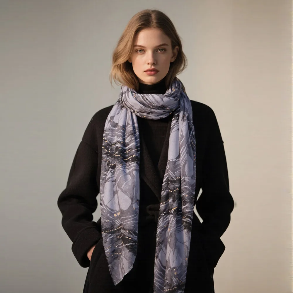 Women Fashion Casual Printed Cotton And Linen Silk Scarf