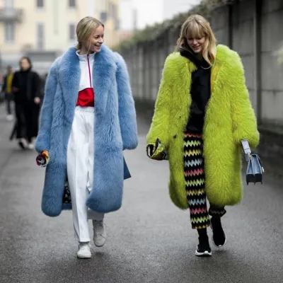 Winter Women Fashion Solid Color Faux Fur Plush Long Coat
