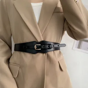 Women Fashion Solid Color Stretch Elastic Outer Belt