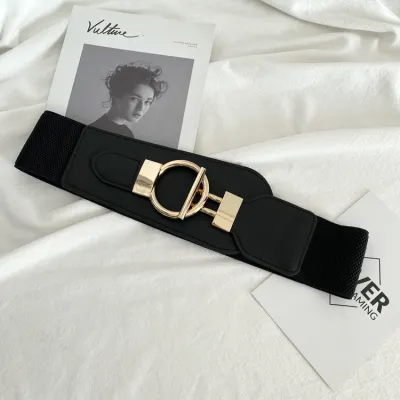 Women Fashion Simple Solid Color Tight Waist Elastic Stretch Belt