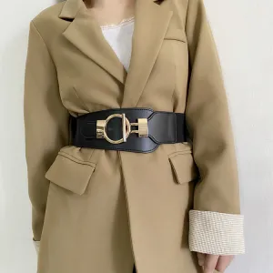 Women Fashion Simple Solid Color Tight Waist Elastic Stretch Belt