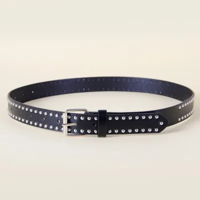 Women Fashion Solid Color Punk Style Rivet Belt