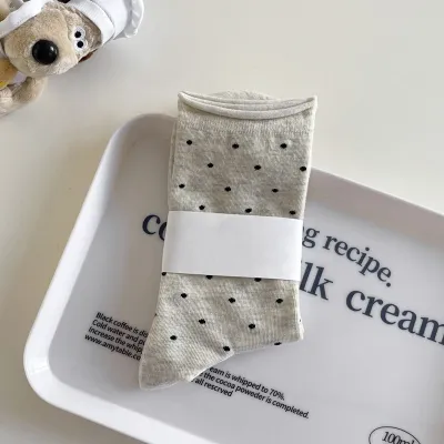 Fashion Wave Point Cotton Socks