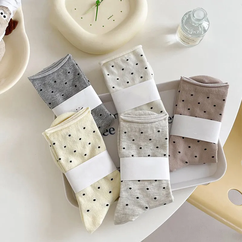 Fashion Wave Point Cotton Socks