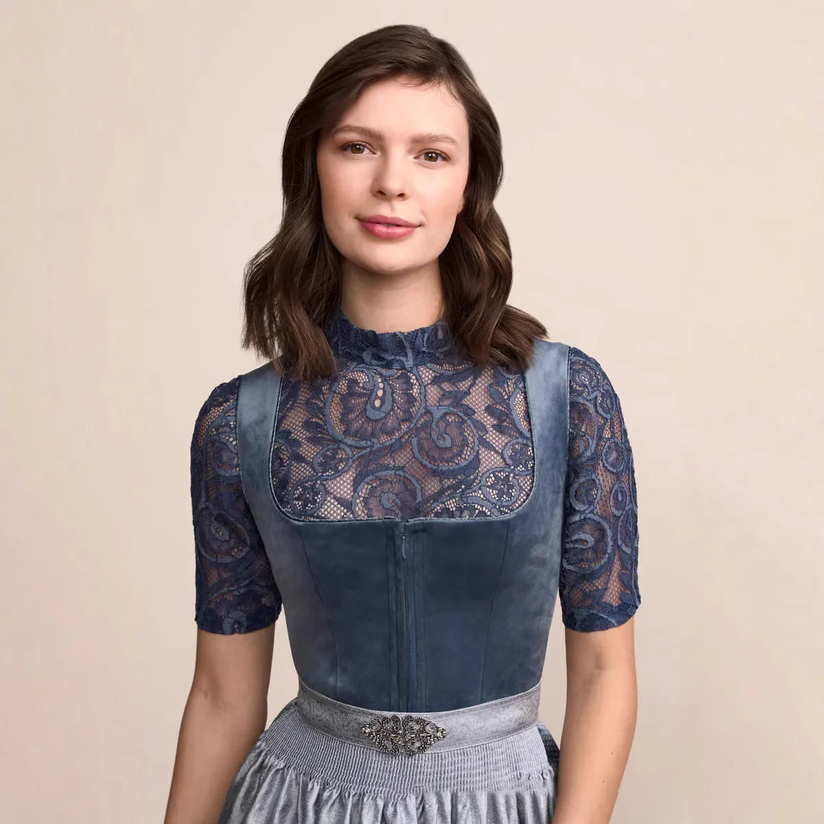 Women Fashion Solid Color Lace-Up Front Ribbon Belted Shapewear