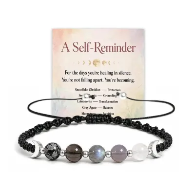 Women Fashion Woven Natural Stone 8mm Bracelet